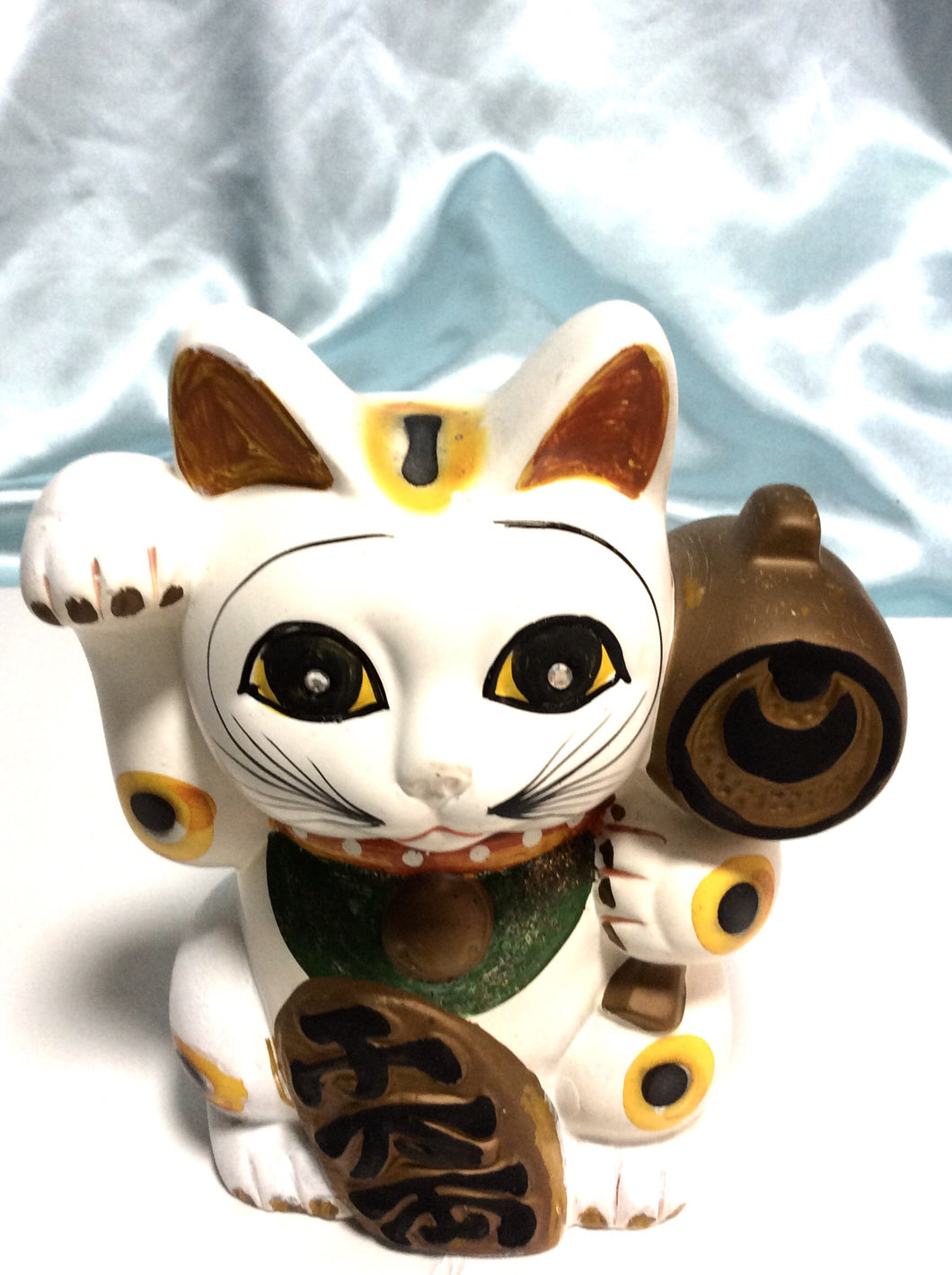 Japanese Vintage Terracotta Magic Mallet Maneki Neko Beckoning Lucky Cat